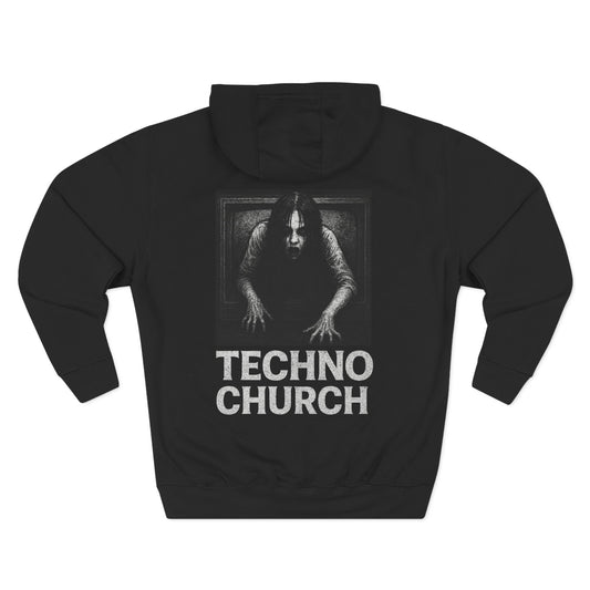 Techno Church Hoodie – Dark Gothic Rave Streetwear
