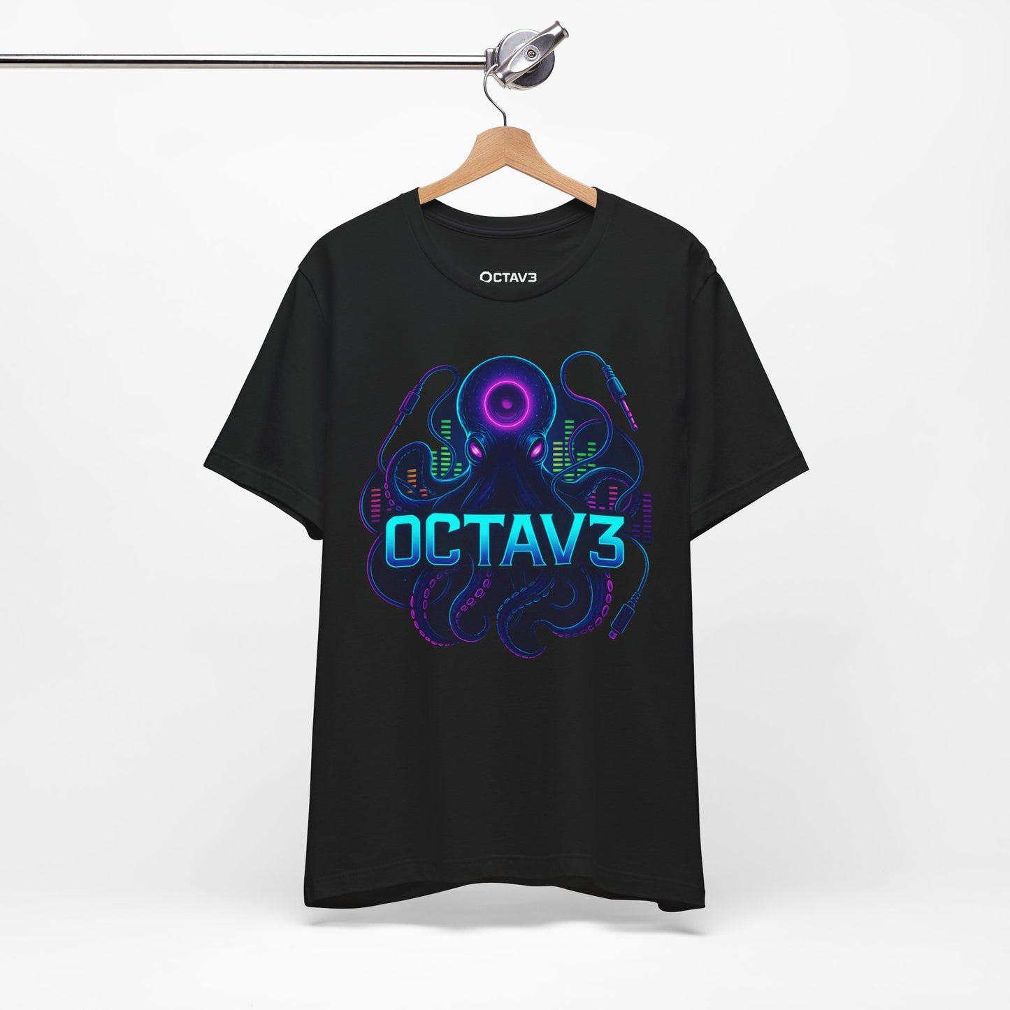 OCTAV3 Cyberpunk Neon Octopus Tee | Electric Festival Streetwear