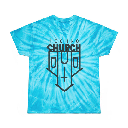 Techno Church Tie-Dye T-Shirt | Rave-Ready Spiritual Basswear