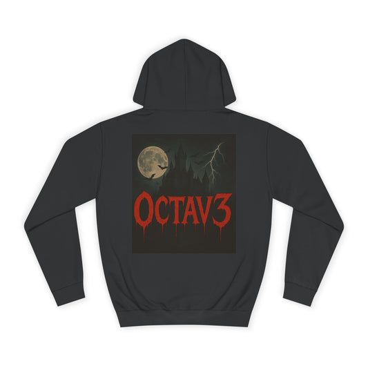 OCTAV3 Gothic Horror Hoodie – Vampire Castle & Blood Drip