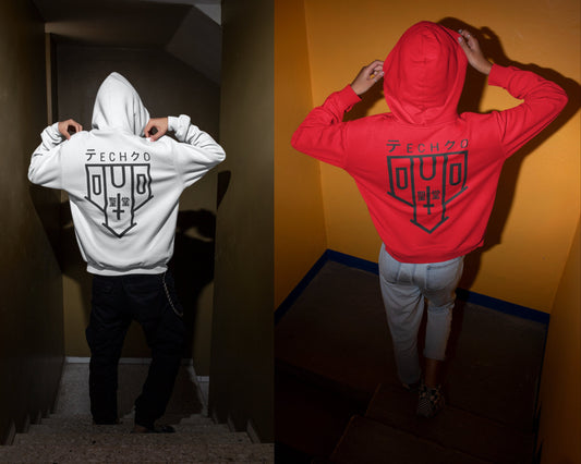 Japanese Techno Church Hoodies – Streetwear Kanji Logo Pullover