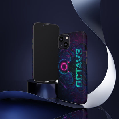 OCTAV3 Futuristic iPhone Case – Neon Octopus Design, Cyber Tech Vibe, Tough Protective Cover
