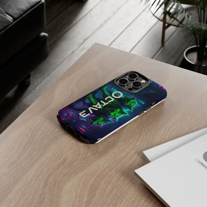 OCTAV3 Cyberpunk Wolf iPhone Case – Neon Tech Design, Futuristic Tough Cover for Music & Streetwear Fans