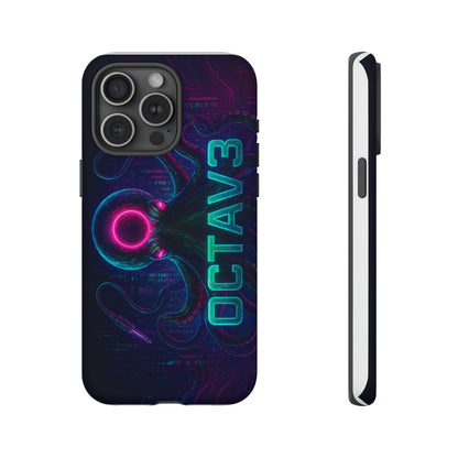 OCTAV3 Futuristic iPhone Case – Neon Octopus Design, Cyber Tech Vibe, Tough Protective Cover