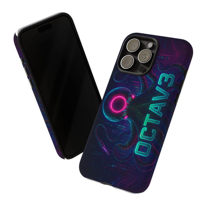 OCTAV3 Futuristic iPhone Case – Neon Octopus Design, Cyber Tech Vibe, Tough Protective Cover