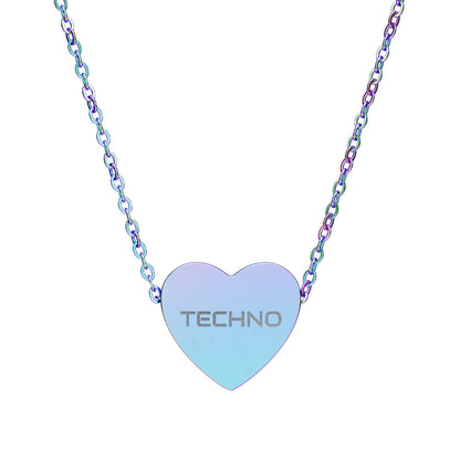 OCTAV3 “Techno Heart” Necklace – Engraved DJ & Rave Jewelry