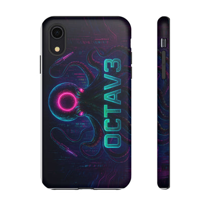 OCTAV3 Futuristic iPhone Case – Neon Octopus Design, Cyber Tech Vibe, Tough Protective Cover