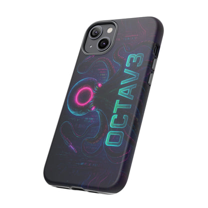 OCTAV3 Futuristic iPhone Case – Neon Octopus Design, Cyber Tech Vibe, Tough Protective Cover