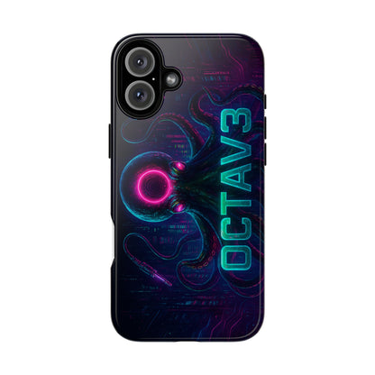 OCTAV3 Futuristic iPhone Case – Neon Octopus Design, Cyber Tech Vibe, Tough Protective Cover
