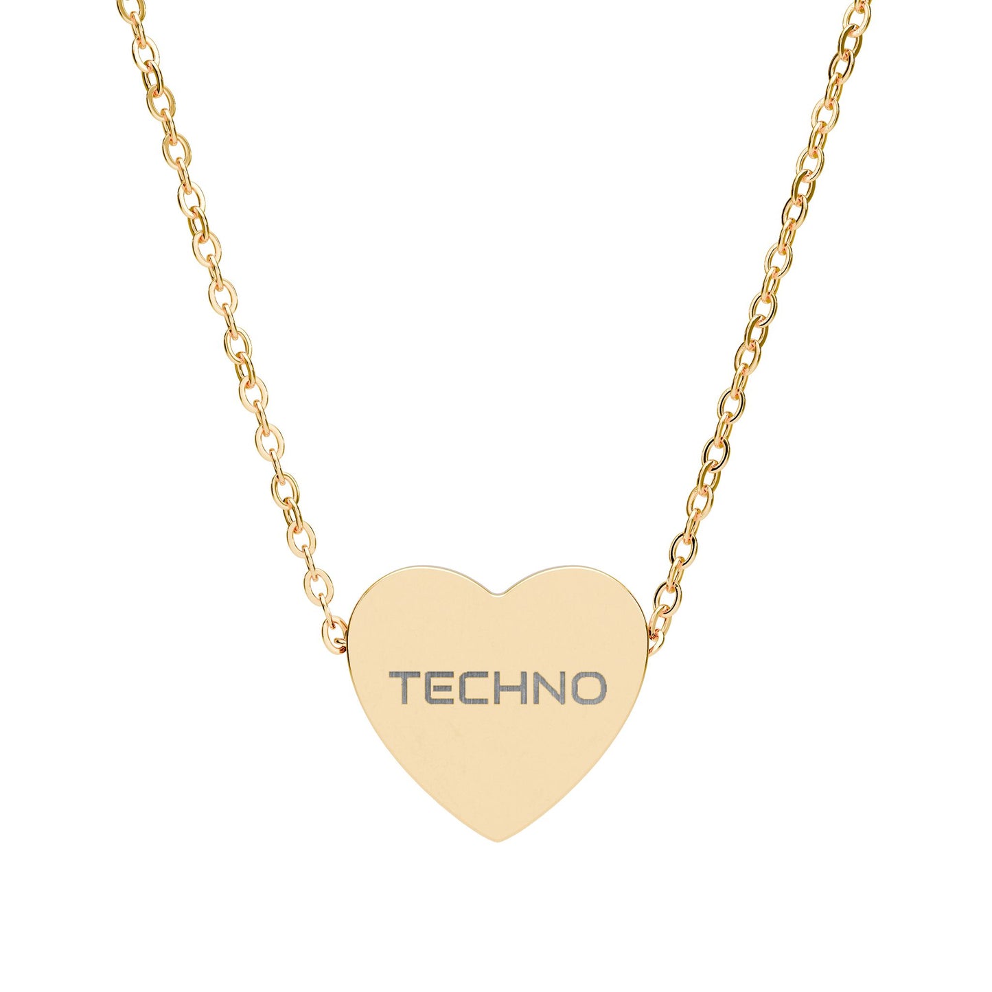 OCTAV3 “Techno Heart” Necklace – Engraved DJ & Rave Jewelry