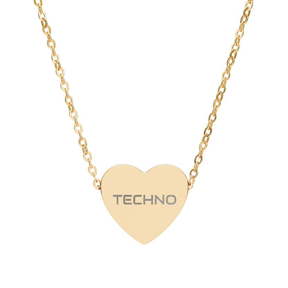 OCTAV3 “Techno Heart” Necklace – Engraved DJ & Rave Jewelry