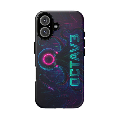 OCTAV3 Futuristic iPhone Case – Neon Octopus Design, Cyber Tech Vibe, Tough Protective Cover