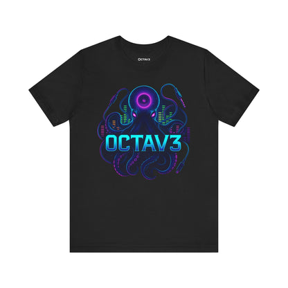 OCTAV3 Cyberpunk Neon Octopus Tee | Electric Festival Streetwear