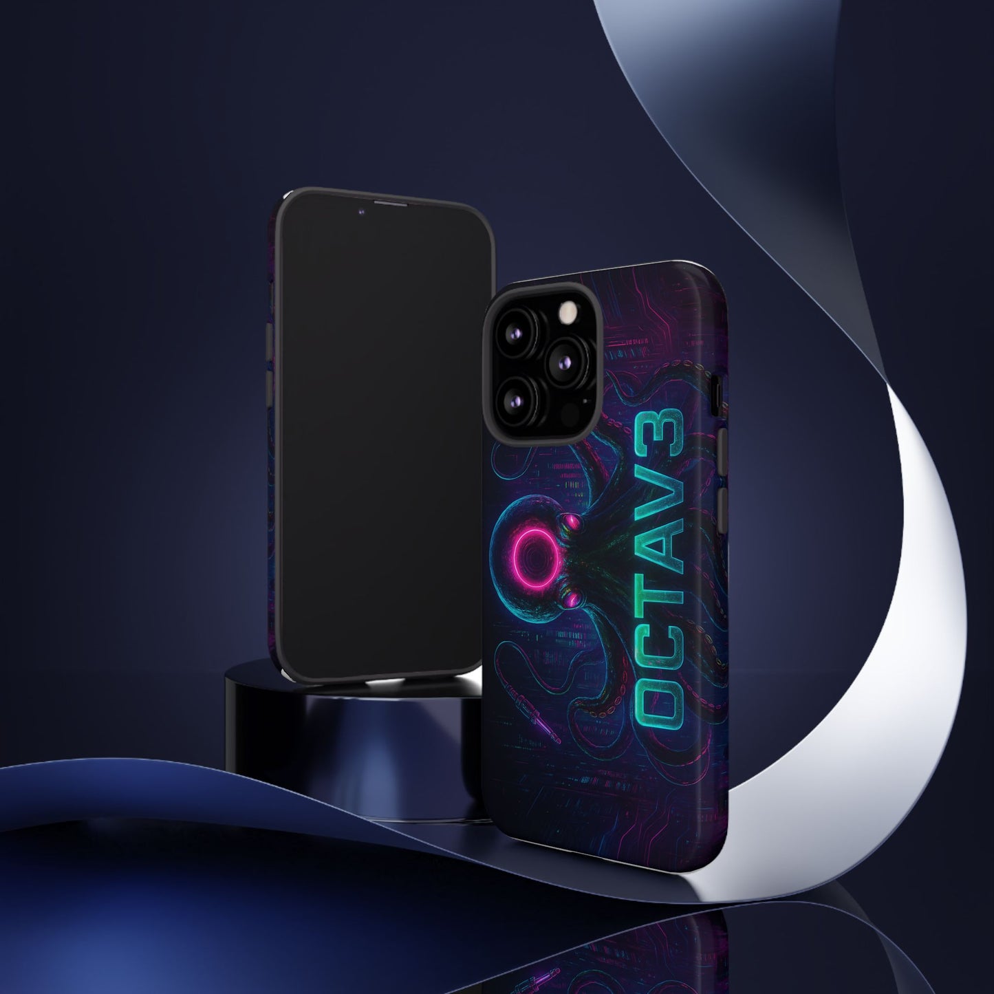 OCTAV3 Futuristic iPhone Case – Neon Octopus Design, Cyber Tech Vibe, Tough Protective Cover