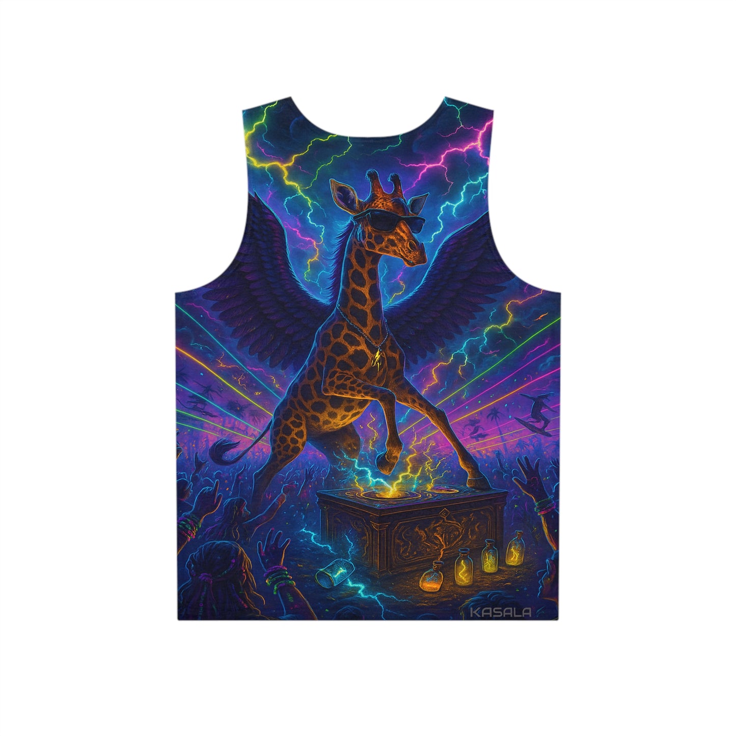 Psychedelic Giraffe Men's Tank Top |GFLY Main Stage Tank. Festival Apparel, Unique Graphic Shirt, Gift for Him