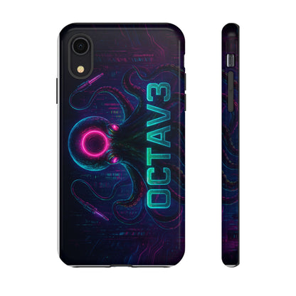 OCTAV3 Futuristic iPhone Case – Neon Octopus Design, Cyber Tech Vibe, Tough Protective Cover