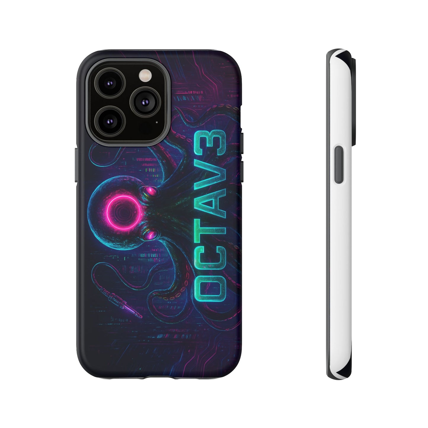 OCTAV3 Futuristic iPhone Case – Neon Octopus Design, Cyber Tech Vibe, Tough Protective Cover