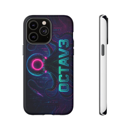 OCTAV3 Futuristic iPhone Case – Neon Octopus Design, Cyber Tech Vibe, Tough Protective Cover