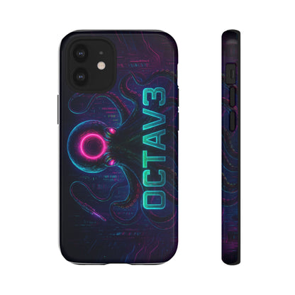 OCTAV3 Futuristic iPhone Case – Neon Octopus Design, Cyber Tech Vibe, Tough Protective Cover
