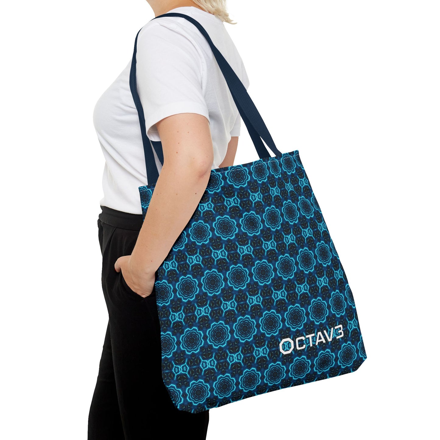 Octav3 Geometric Frequency Tote Bag - OCTAVE Pattern All-Over Print