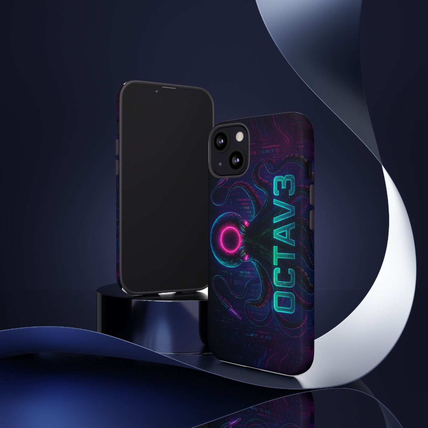 OCTAV3 Futuristic iPhone Case – Neon Octopus Design, Cyber Tech Vibe, Tough Protective Cover