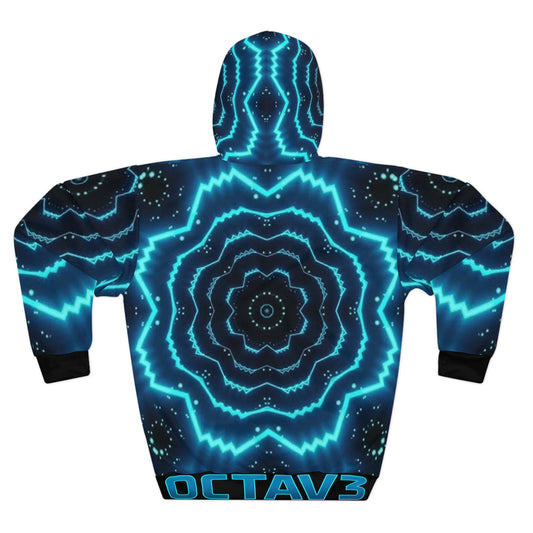 OCTAV3 “Turquoise Frequency” Hoodie — Custom Design • Electric Elegance in Motion