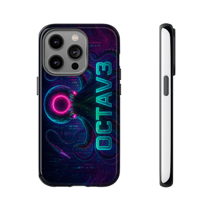 OCTAV3 Futuristic iPhone Case – Neon Octopus Design, Cyber Tech Vibe, Tough Protective Cover