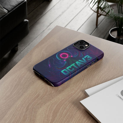 OCTAV3 Futuristic iPhone Case – Neon Octopus Design, Cyber Tech Vibe, Tough Protective Cover