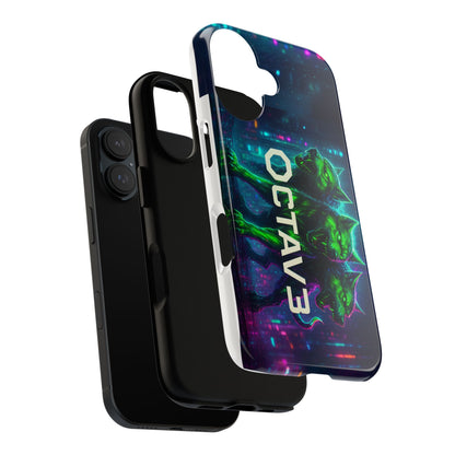 OCTAV3 Cyberpunk Wolf iPhone Case – Neon Tech Design, Futuristic Tough Cover for Music & Streetwear Fans