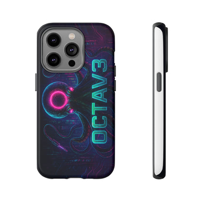 OCTAV3 Futuristic iPhone Case – Neon Octopus Design, Cyber Tech Vibe, Tough Protective Cover