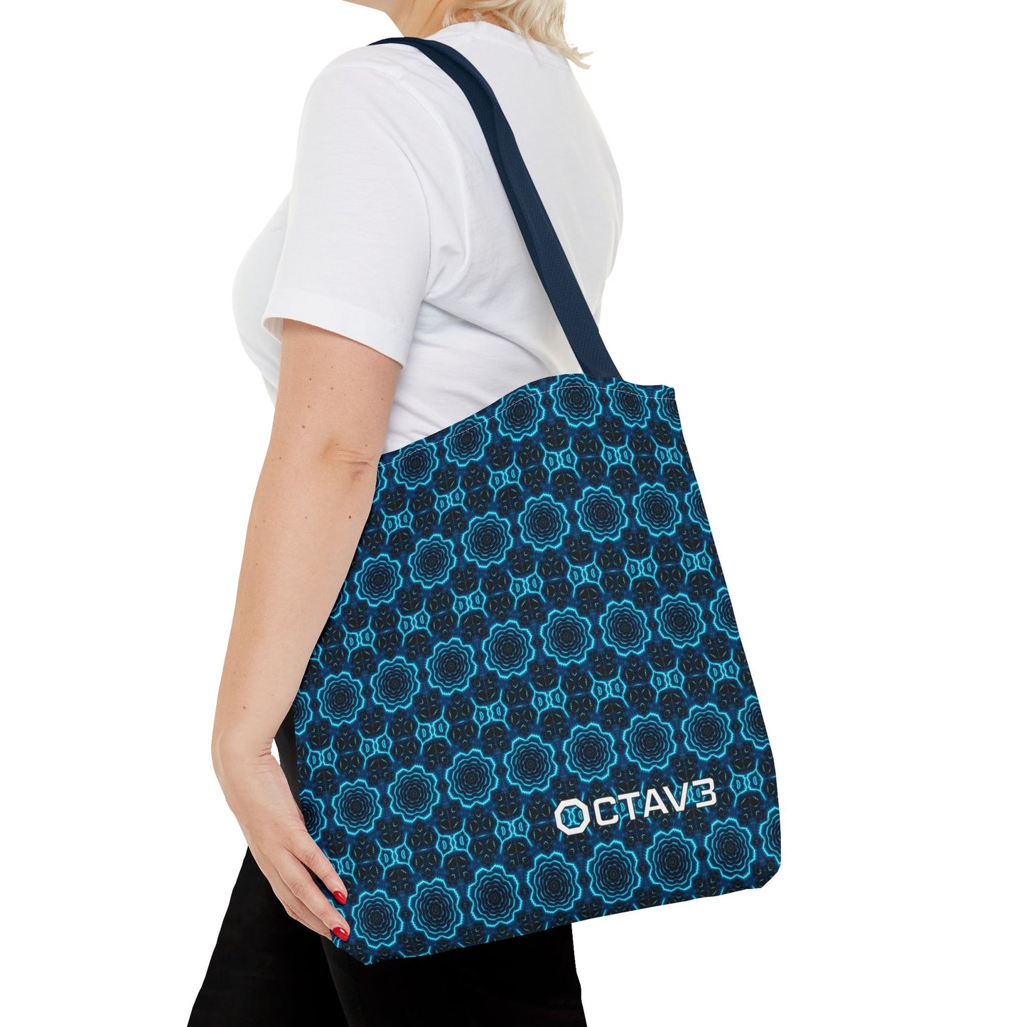 Octav3 Geometric Frequency Tote Bag - OCTAVE Pattern All-Over Print