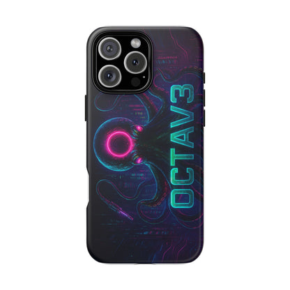 OCTAV3 Futuristic iPhone Case – Neon Octopus Design, Cyber Tech Vibe, Tough Protective Cover