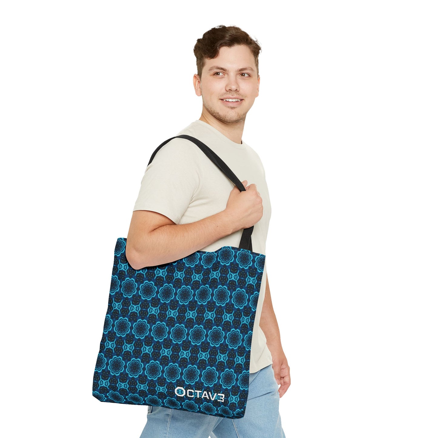 Octav3 Geometric Frequency Tote Bag - OCTAVE Pattern All-Over Print
