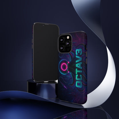 OCTAV3 Futuristic iPhone Case – Neon Octopus Design, Cyber Tech Vibe, Tough Protective Cover