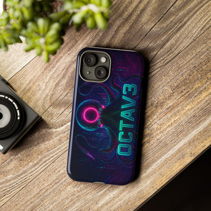OCTAV3 Futuristic iPhone Case – Neon Octopus Design, Cyber Tech Vibe, Tough Protective Cover