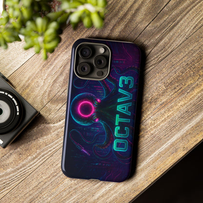 OCTAV3 Futuristic iPhone Case – Neon Octopus Design, Cyber Tech Vibe, Tough Protective Cover