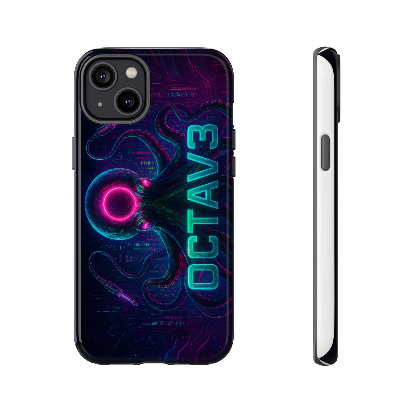 OCTAV3 Futuristic iPhone Case – Neon Octopus Design, Cyber Tech Vibe, Tough Protective Cover