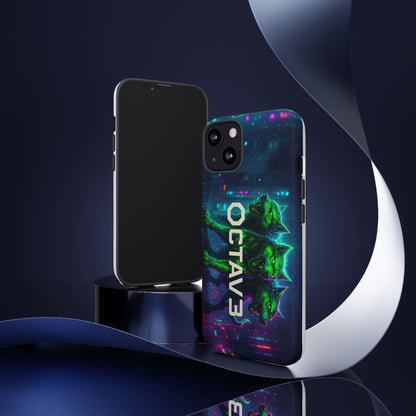 OCTAV3 Cyberpunk Wolf iPhone Case – Neon Tech Design, Futuristic Tough Cover for Music & Streetwear Fans