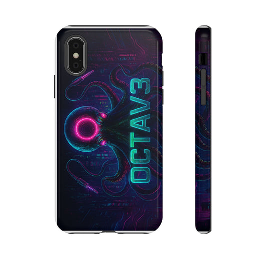 OCTAV3 Futuristic iPhone Case – Neon Octopus Design, Cyber Tech Vibe, Tough Protective Cover