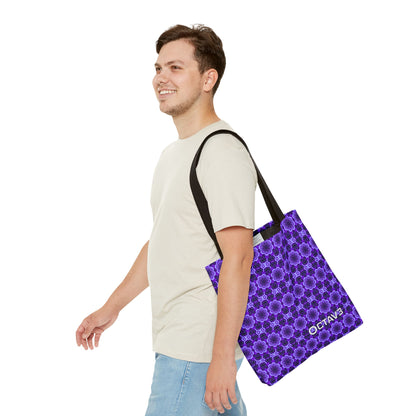 Octav3 Geometric Frequency Pattern Electric Purple Tote Bag - OCTAVE Pattern All-Over Print