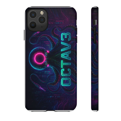 OCTAV3 Futuristic iPhone Case – Neon Octopus Design, Cyber Tech Vibe, Tough Protective Cover