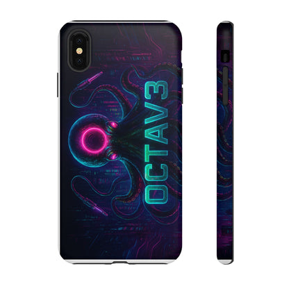 OCTAV3 Futuristic iPhone Case – Neon Octopus Design, Cyber Tech Vibe, Tough Protective Cover