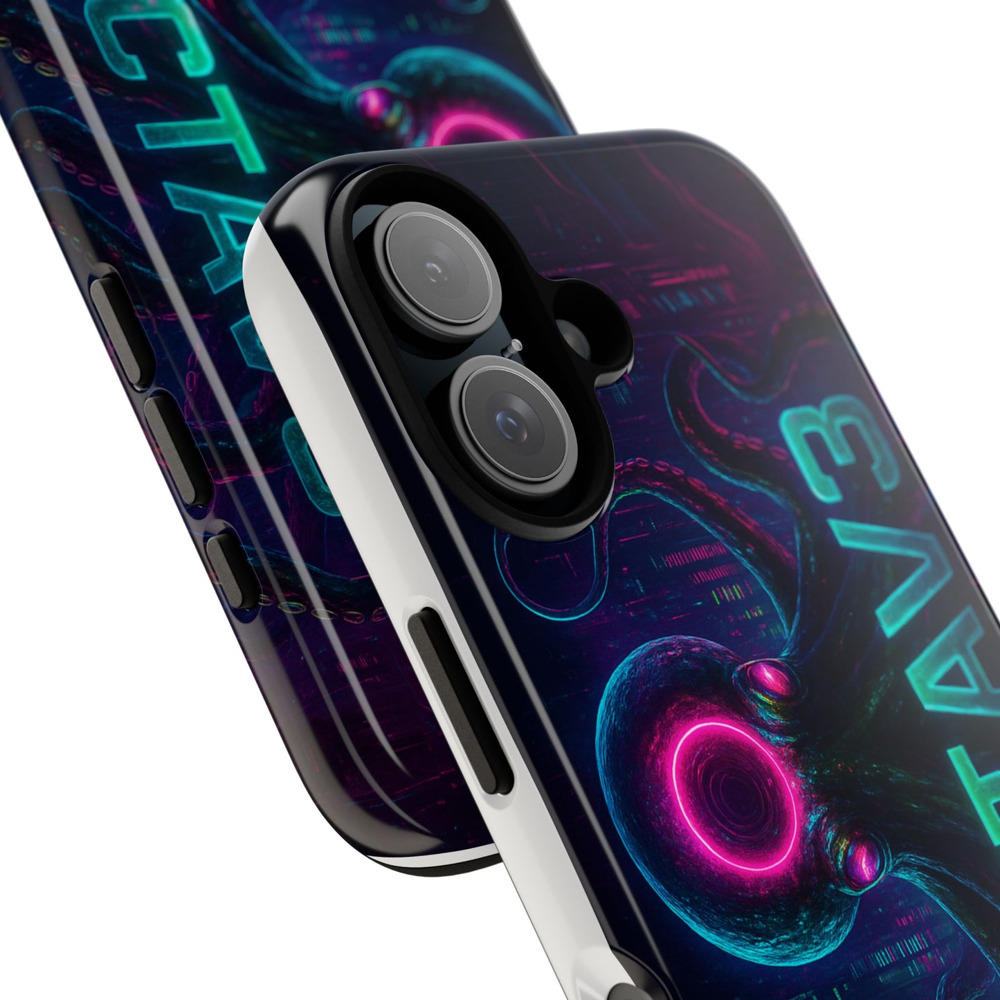 OCTAV3 Futuristic iPhone Case – Neon Octopus Design, Cyber Tech Vibe, Tough Protective Cover