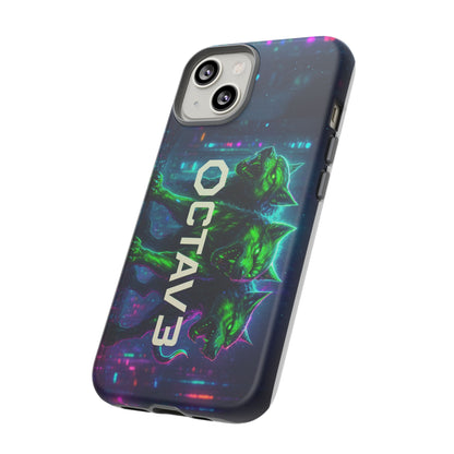 OCTAV3 Cyberpunk Wolf iPhone Case – Neon Tech Design, Futuristic Tough Cover for Music & Streetwear Fans
