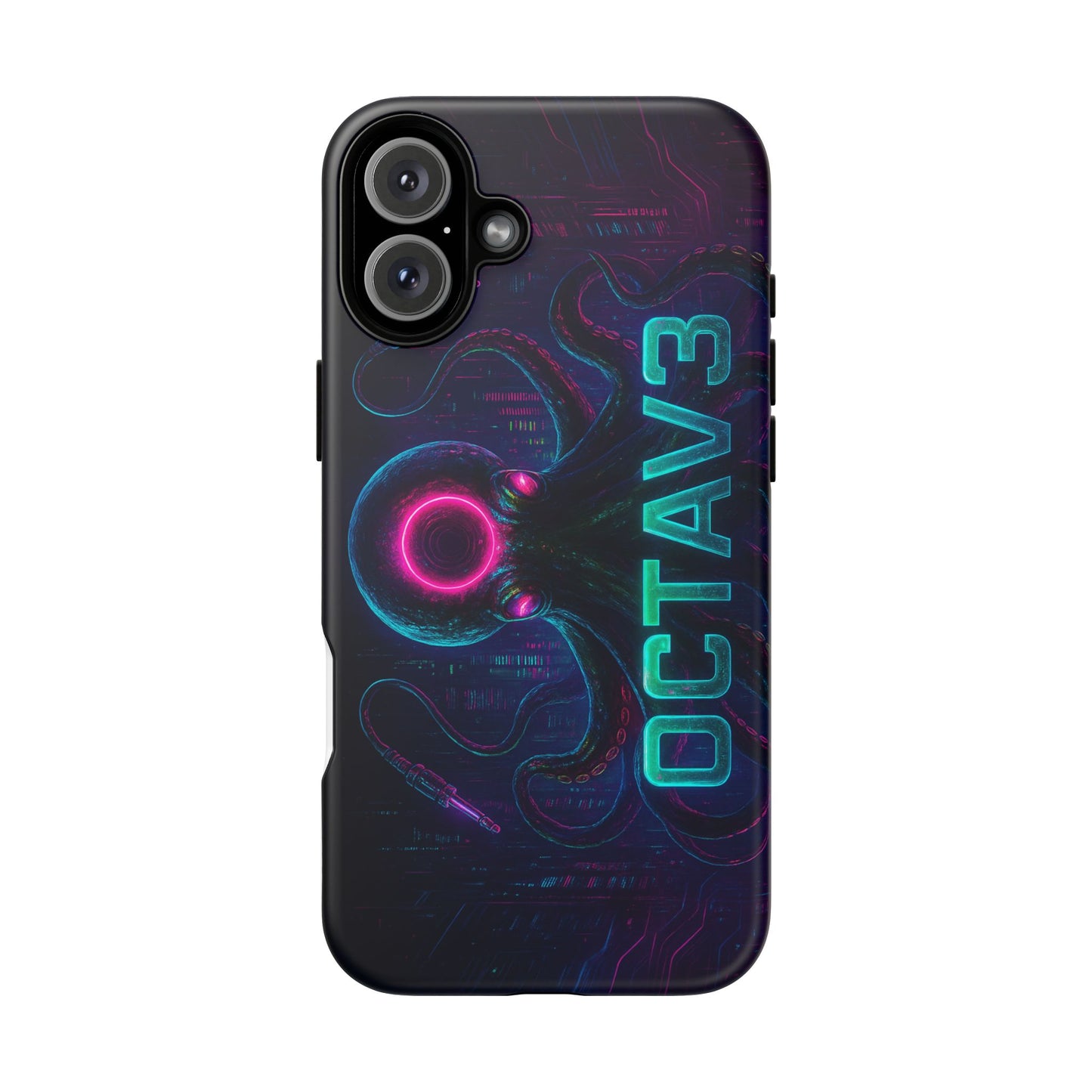 OCTAV3 Futuristic iPhone Case – Neon Octopus Design, Cyber Tech Vibe, Tough Protective Cover