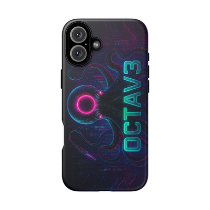 OCTAV3 Futuristic iPhone Case – Neon Octopus Design, Cyber Tech Vibe, Tough Protective Cover