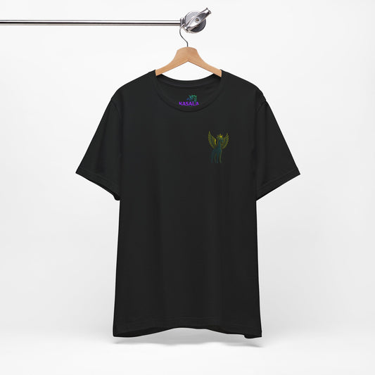 GFLY Royal T – Black Tee with Neon Flying Giraffe Crown Design