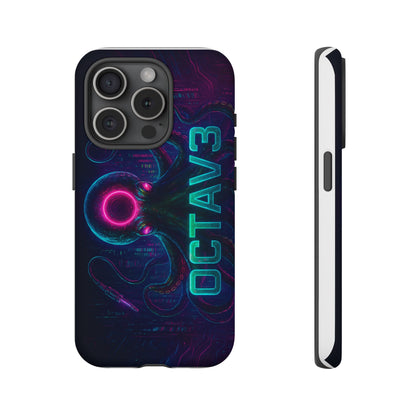 OCTAV3 Futuristic iPhone Case – Neon Octopus Design, Cyber Tech Vibe, Tough Protective Cover