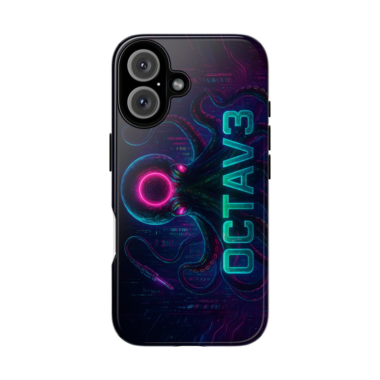 OCTAV3 Futuristic iPhone Case – Neon Octopus Design, Cyber Tech Vibe, Tough Protective Cover