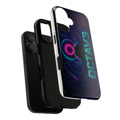 OCTAV3 Futuristic iPhone Case – Neon Octopus Design, Cyber Tech Vibe, Tough Protective Cover